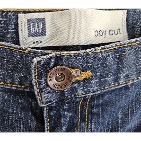 GAP Women's 16 Reg Jeans Boy Cut Medium Blue 5 Pockets 36 x 32.5 99% Cotton - Picture 3 of 9